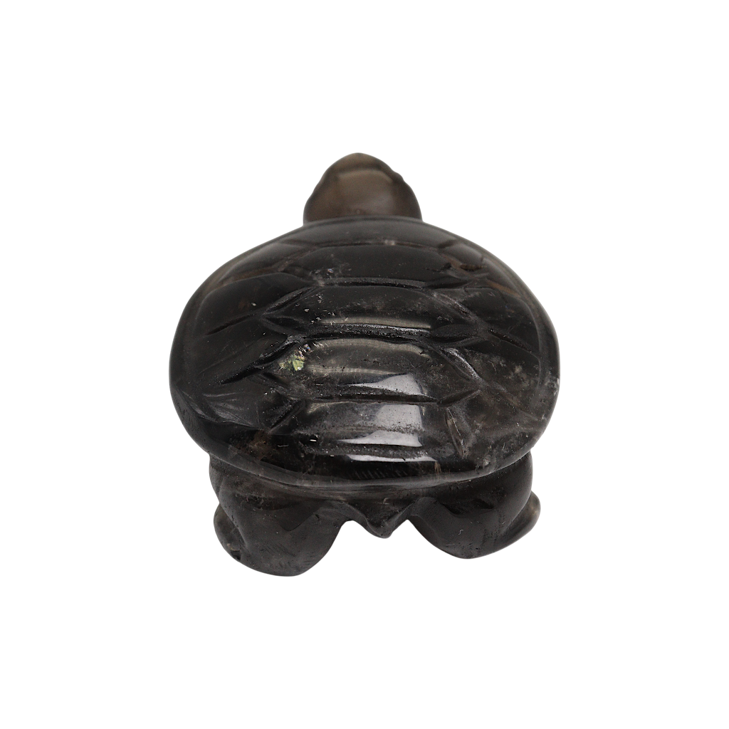 Smoky Quartz Turtle Carving