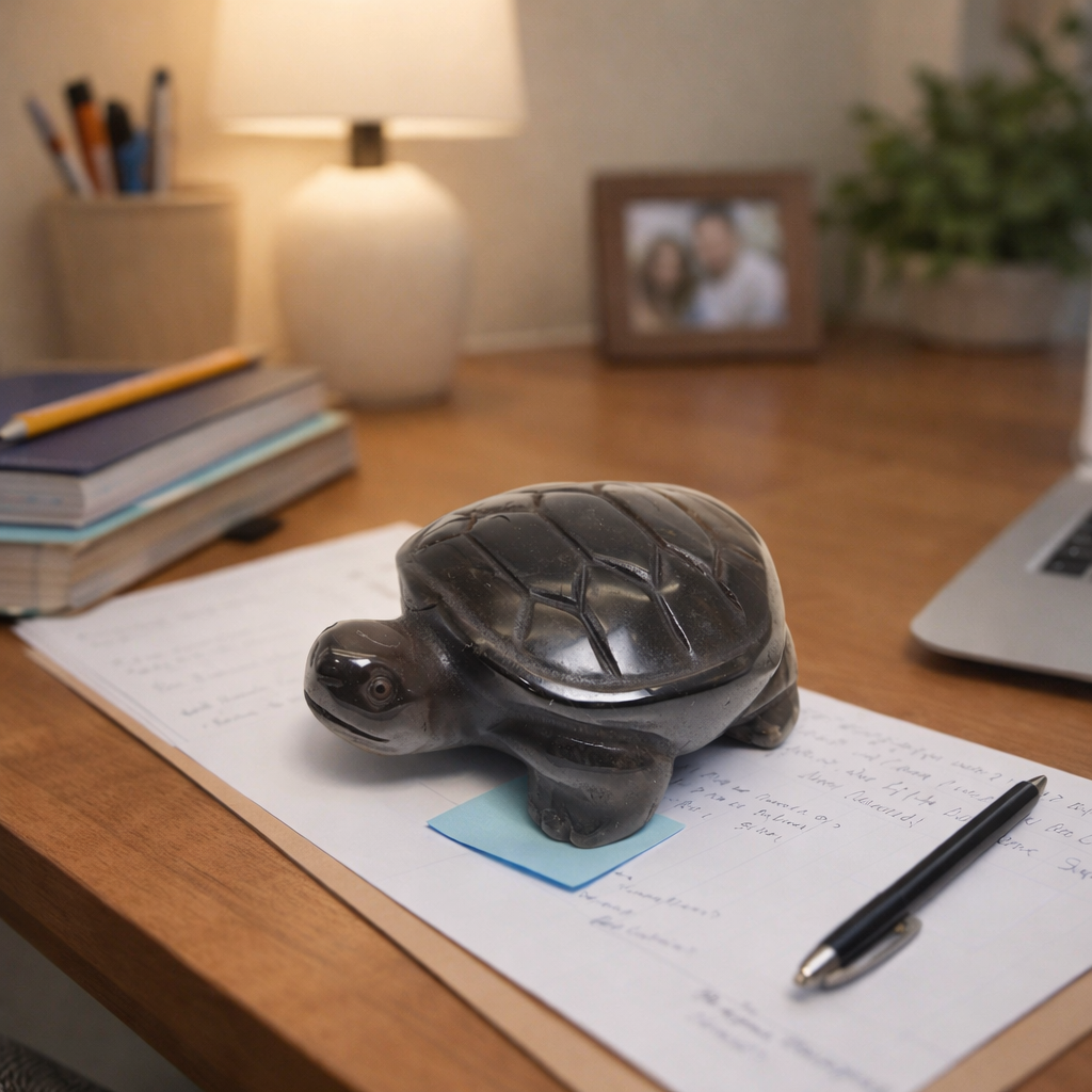 Smoky Quartz Turtle Carving