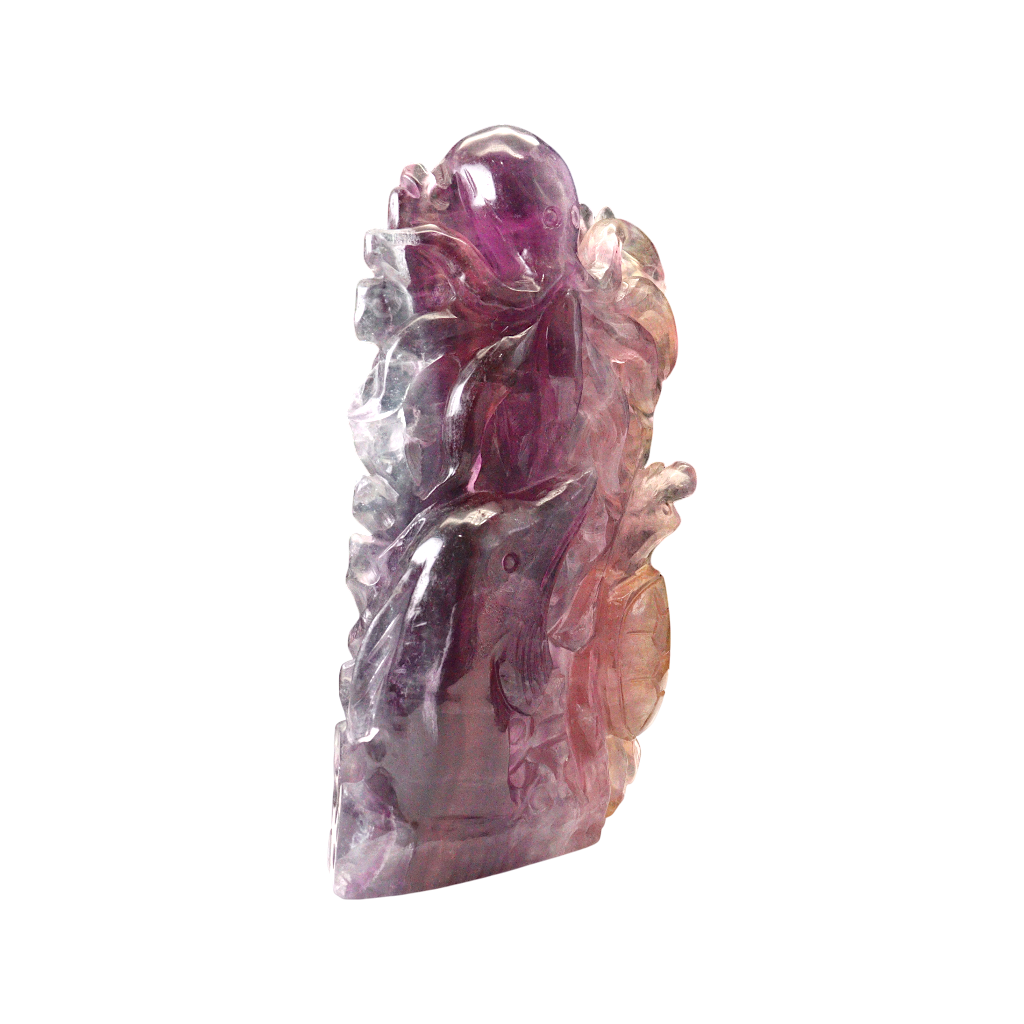 Multi-Coloured Fluorite Carving Octopus, Dolphin , Turtle