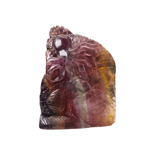 Multi-Coloured Fluorite Carving Octopus, Dolphin , Turtle