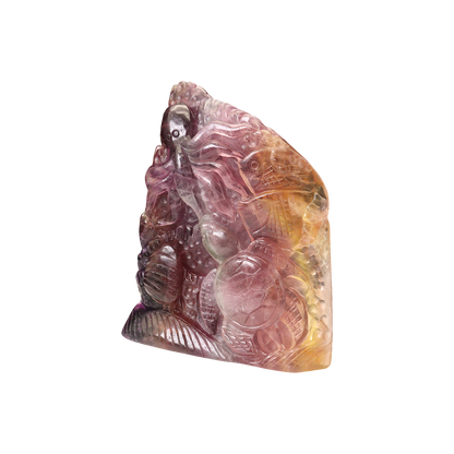 Multi-Coloured Fluorite Carving Octopus, Dolphin , Turtle
