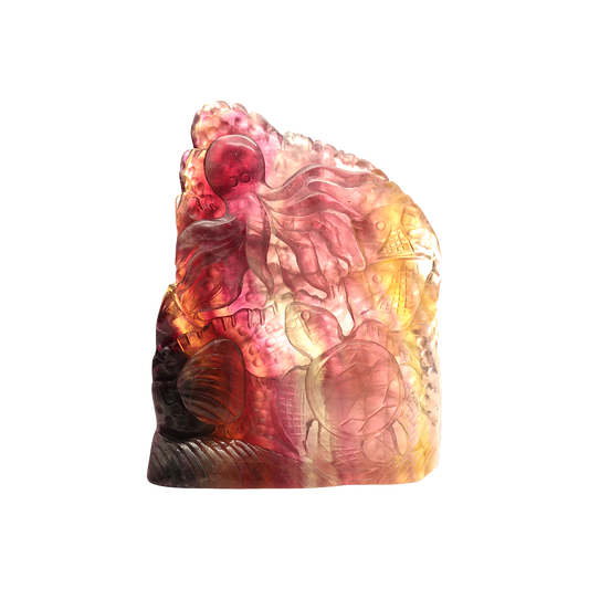 Multi-Coloured Fluorite Carving Octopus, Dolphin , Turtle