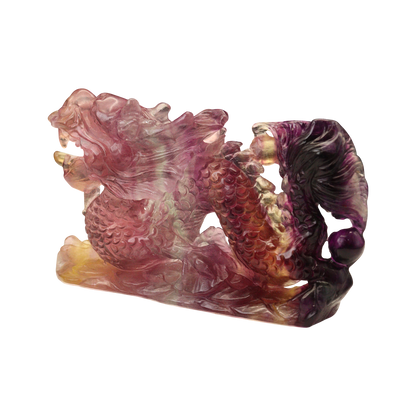 Dragon Multi-Coloured Fluorite Carving