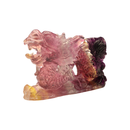 Dragon Multi-Coloured Fluorite Carving