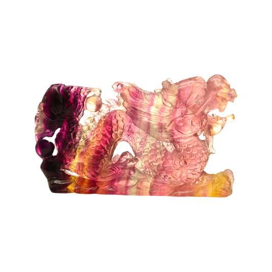 Dragon Multi-Coloured Fluorite Carving