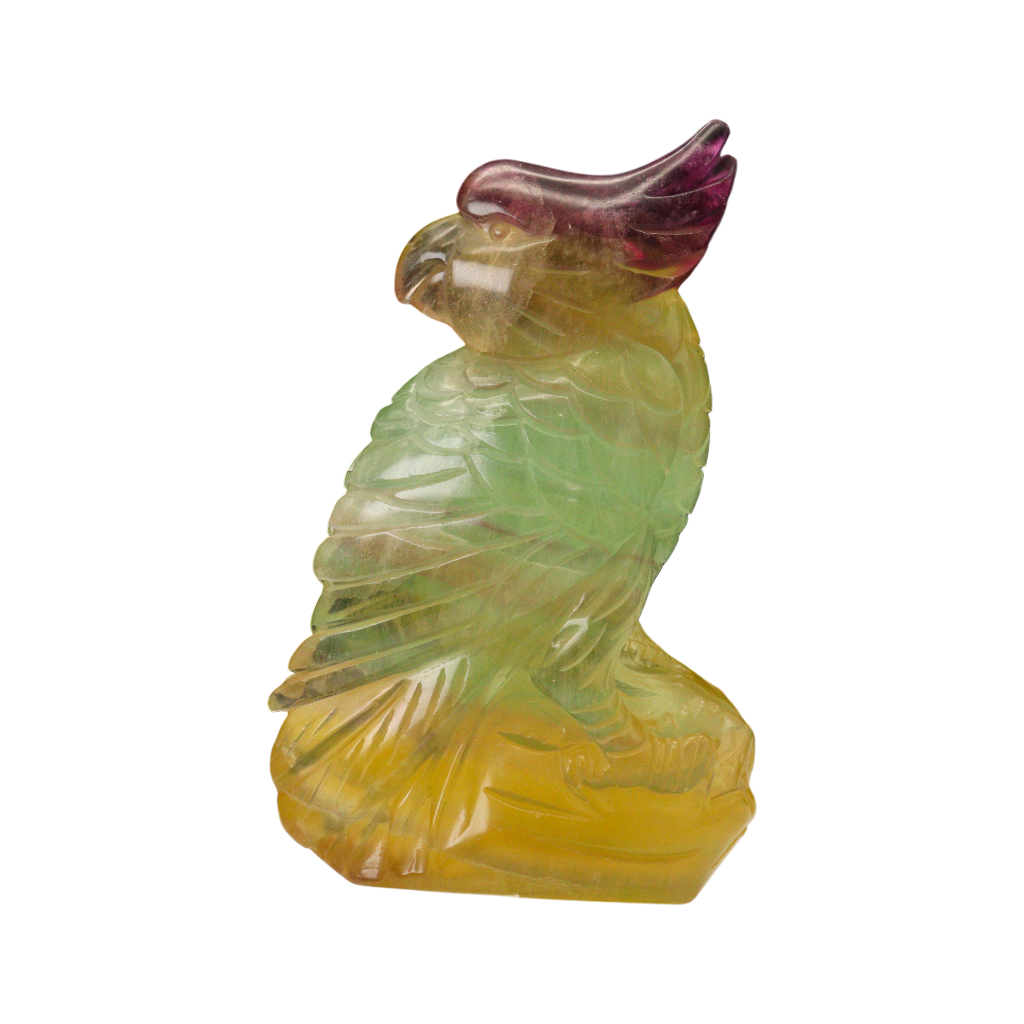 Parrot Carving – Multi-Coloured Fluorite