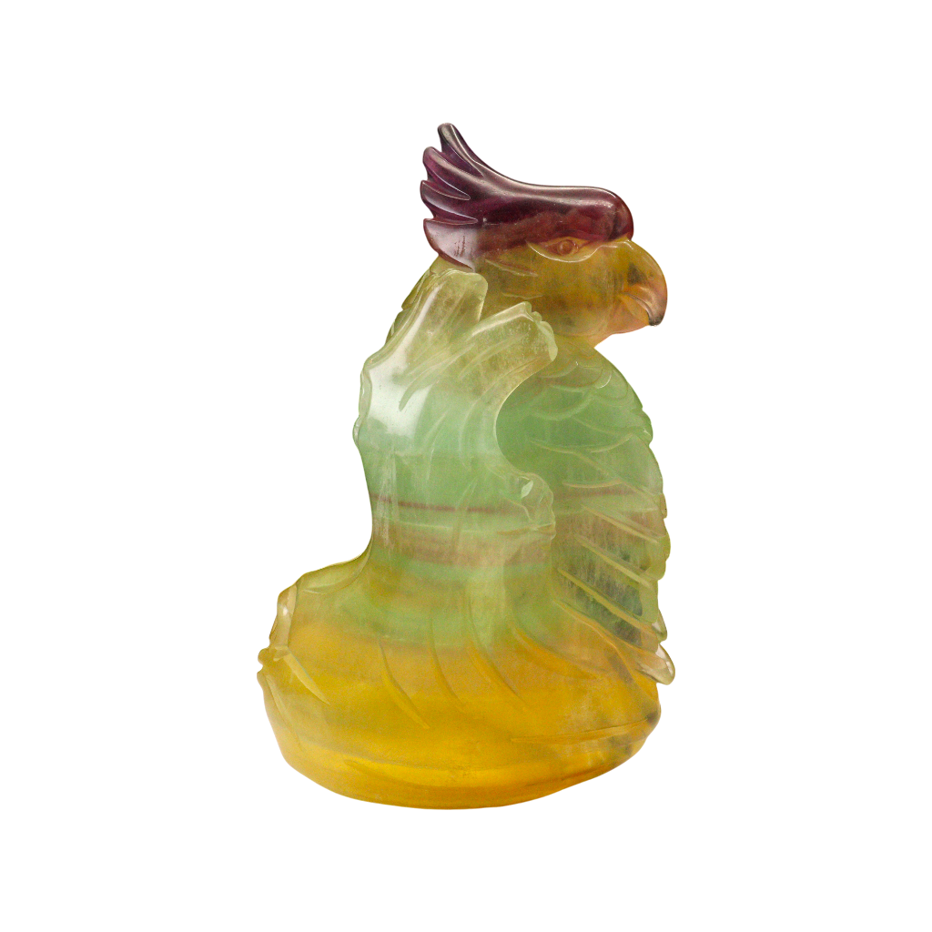 Parrot Carving – Multi-Coloured Fluorite