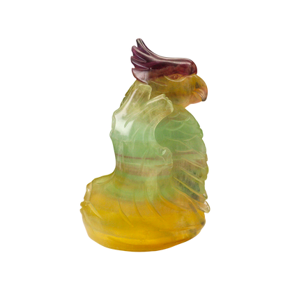 Parrot Carving – Multi-Coloured Fluorite