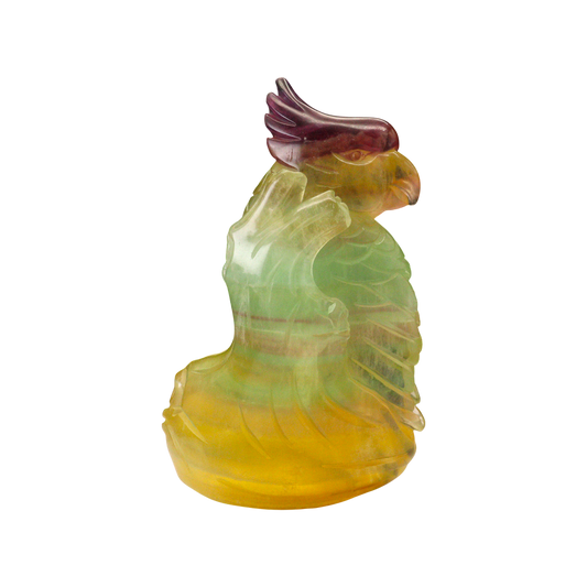 Parrot Carving – Multi-Coloured Fluorite