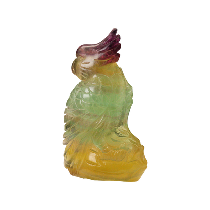 Parrot Carving – Multi-Coloured Fluorite