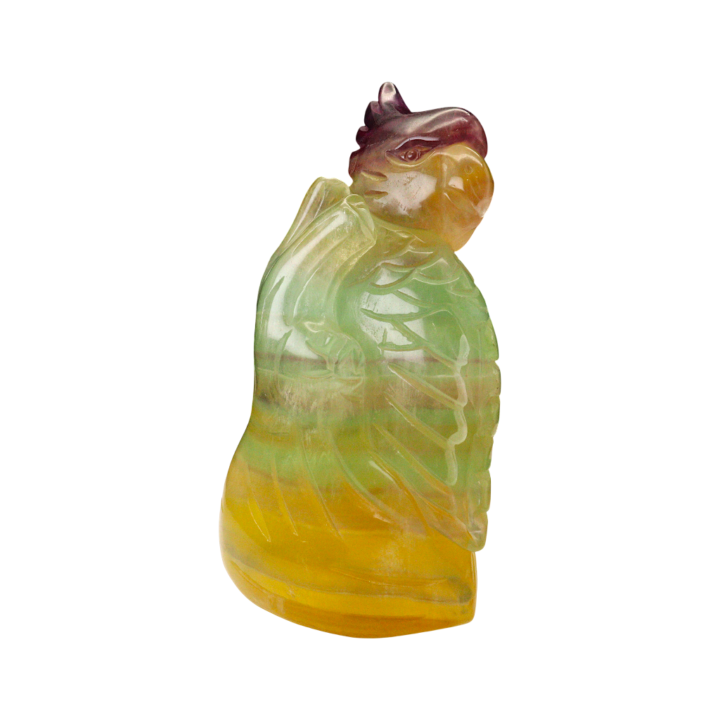 Parrot Carving – Multi-Coloured Fluorite