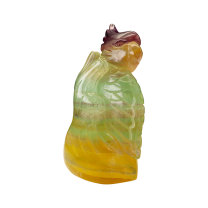 Parrot Carving – Multi-Coloured Fluorite