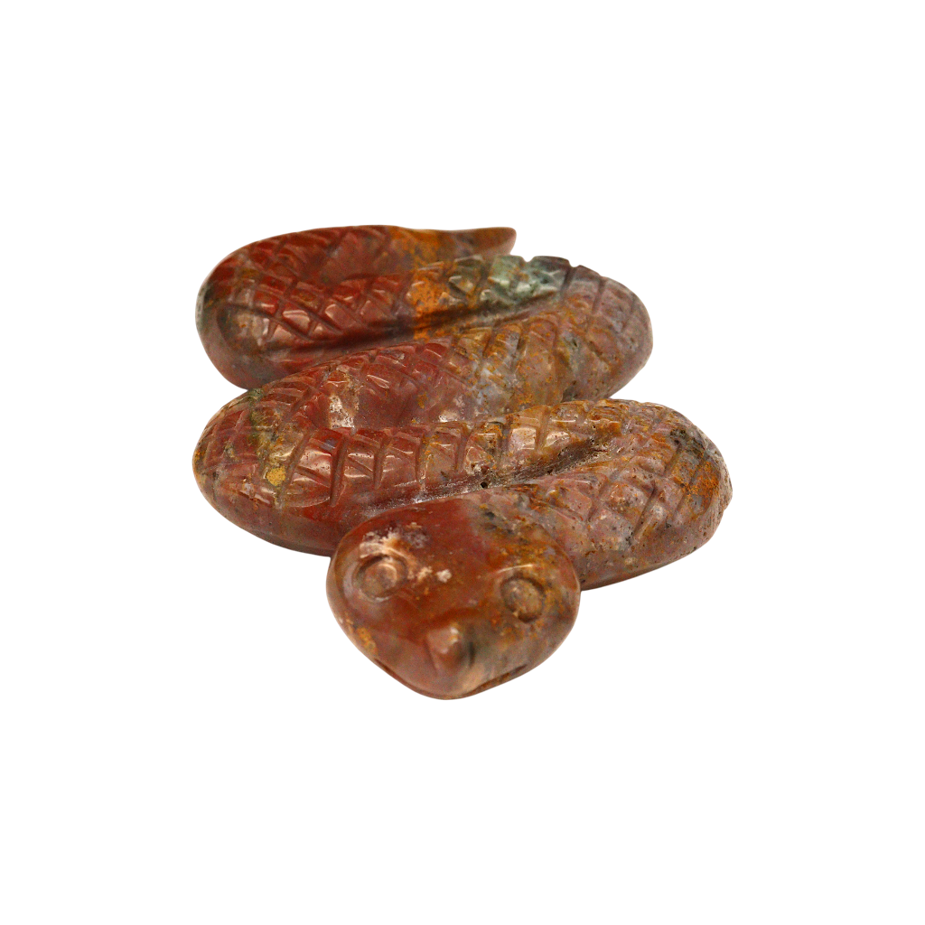 Ocean Jasper Snake Carving