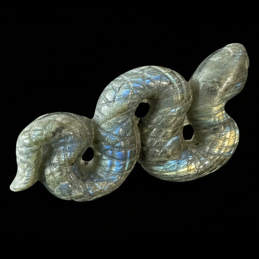 Labradorite Snake Carving
