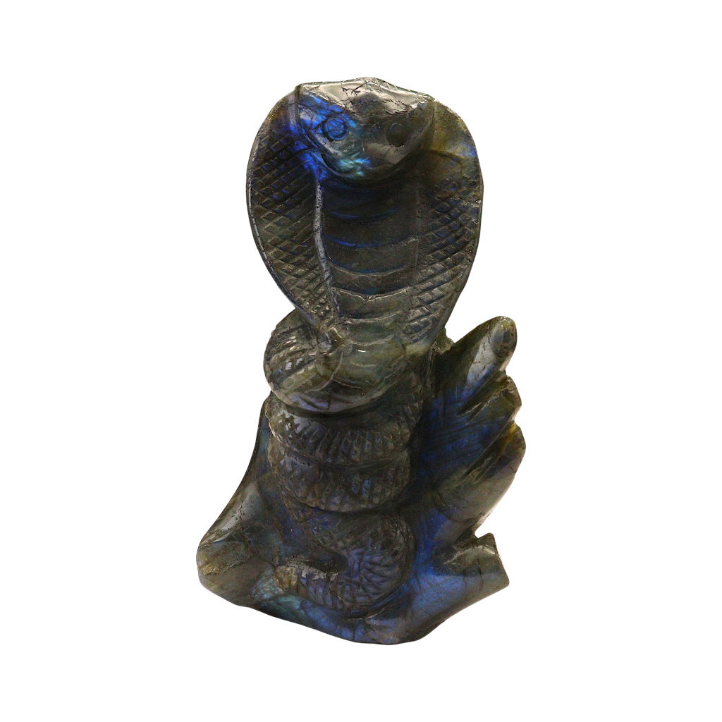 King Cobra Snake Carving – Labradorite