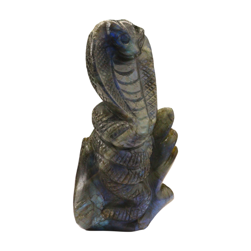 King Cobra Snake Carving – Labradorite