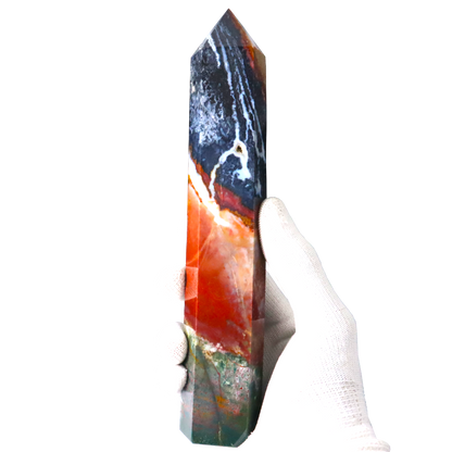 Multi Agate Tower - Zebra, Fancy, Bloodstone