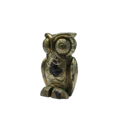 Pyrite Owl Carving