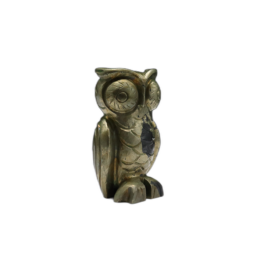 Pyrite Owl Carving