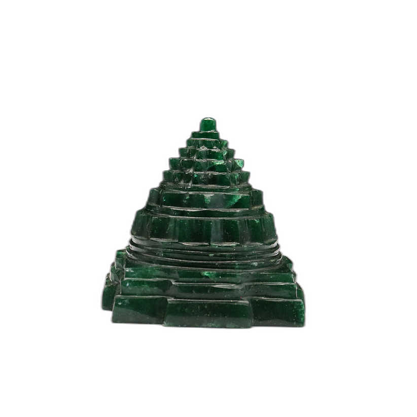 Dark Green Aventurine Shree Yantra Carving