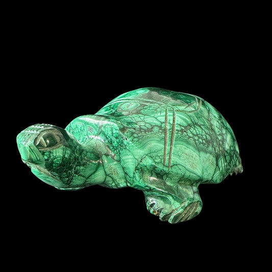 Malachite Turtle Carving