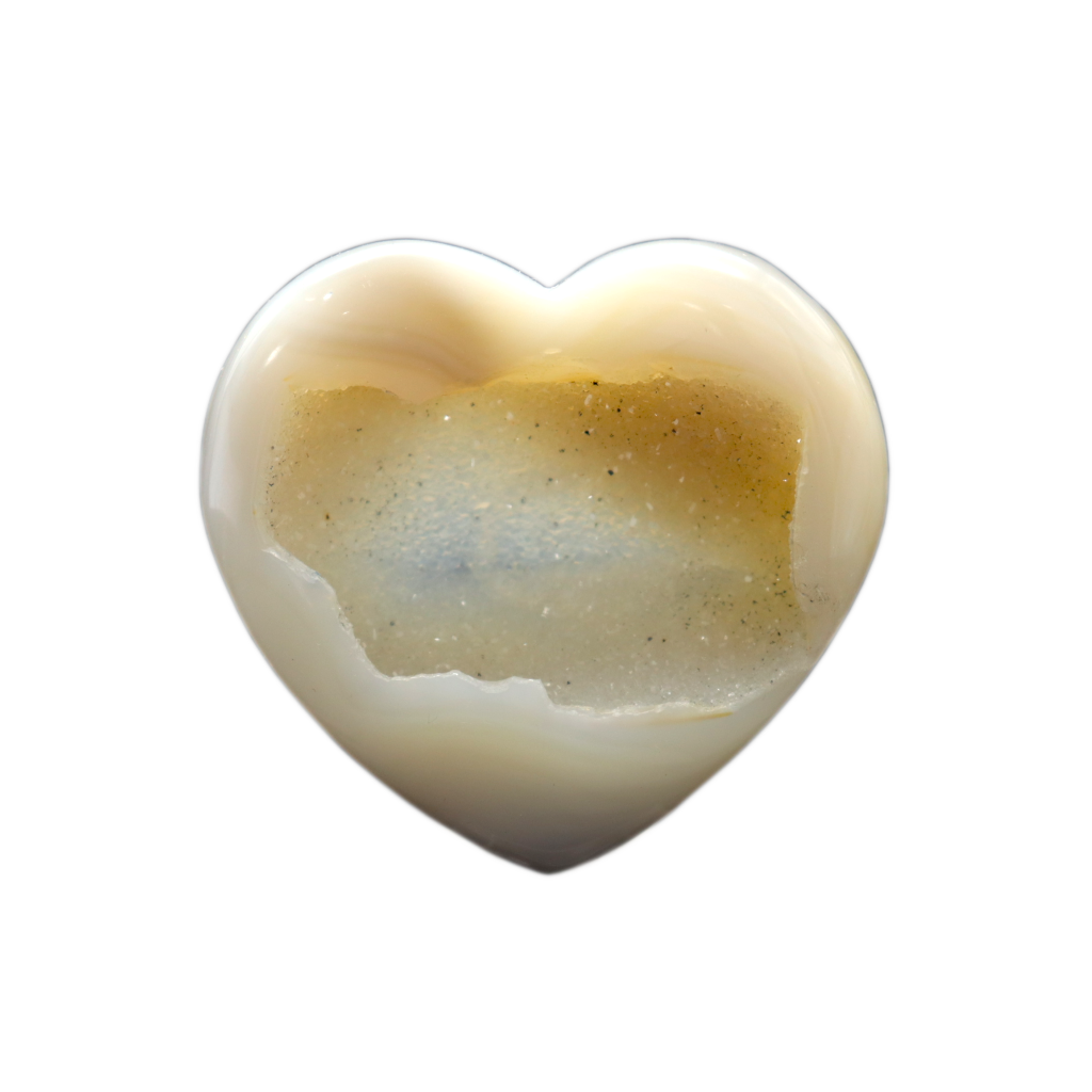 Druzy Quartz in Agate Hearts