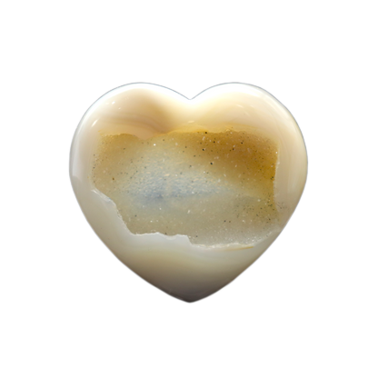 Druzy Quartz in Agate Hearts