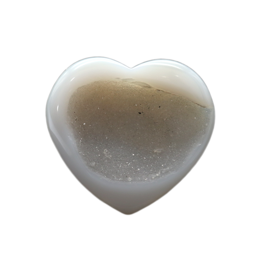 Druzy Quartz in Agate Hearts