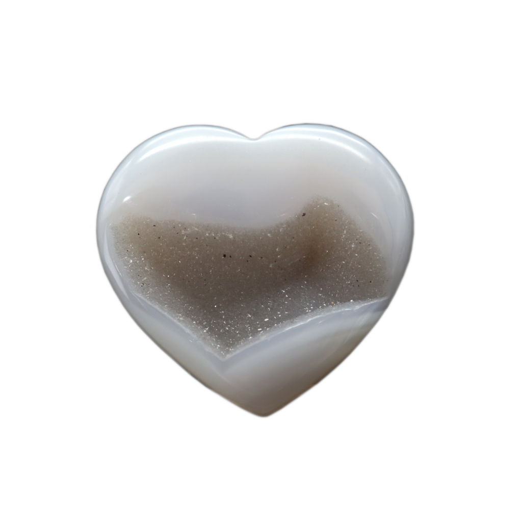 Druzy Quartz in Agate Hearts