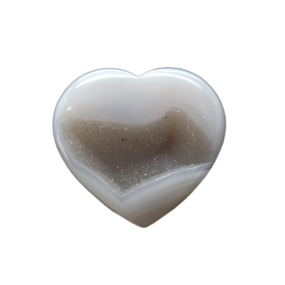 Druzy Quartz in Agate Hearts