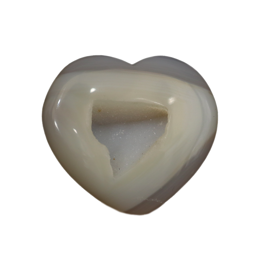 Druzy Quartz in Agate Hearts