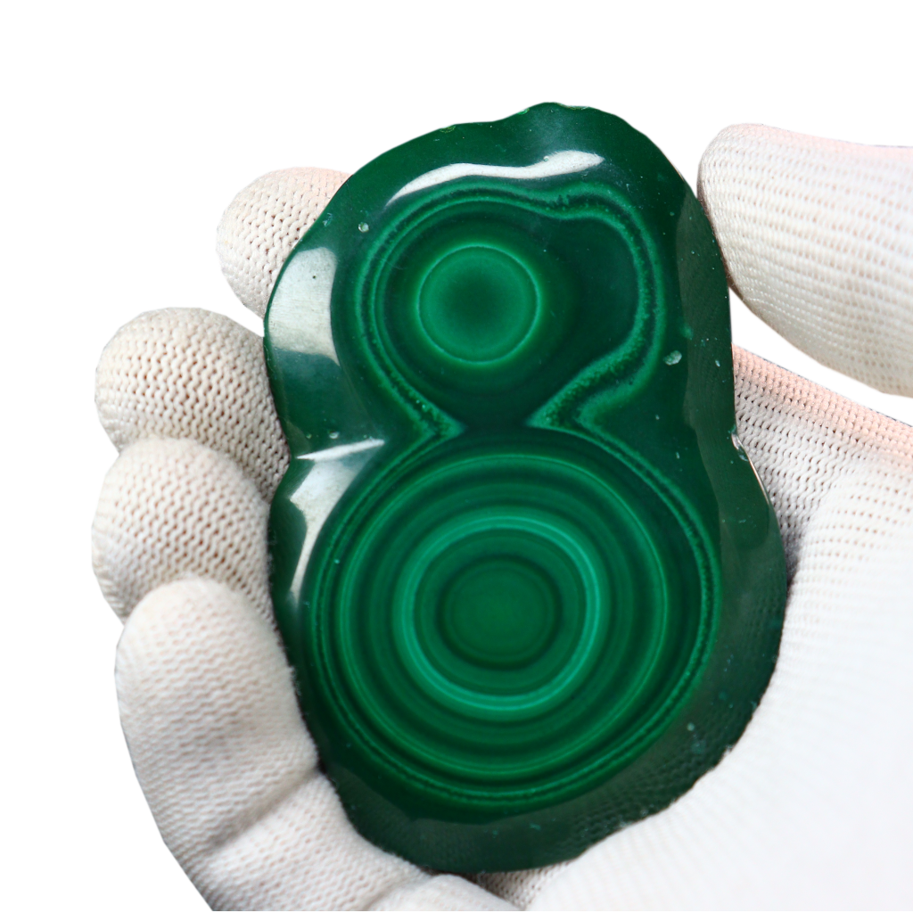 Malachite Cut Stalactite Rings