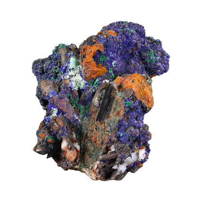 Azurite Malachite Quartz with Tourmaline
