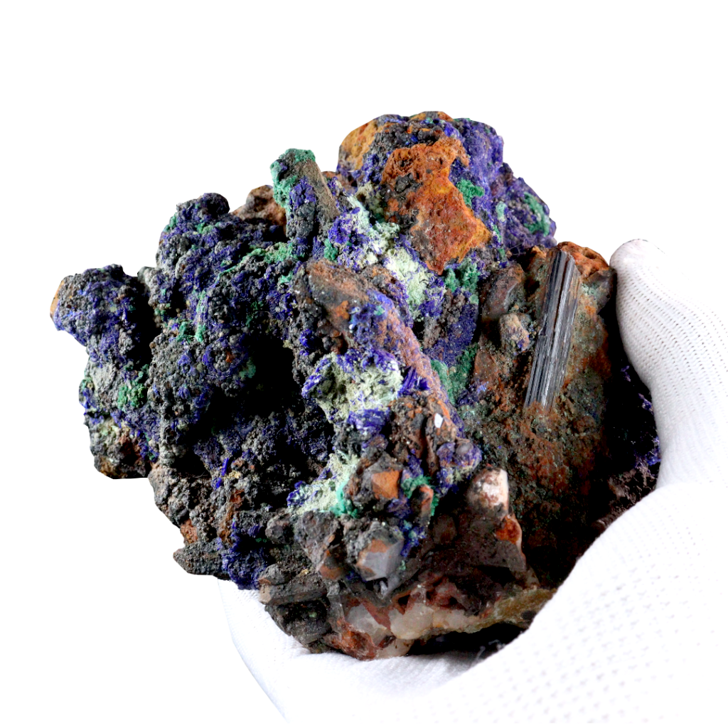 Azurite Malachite Quartz with Tourmaline