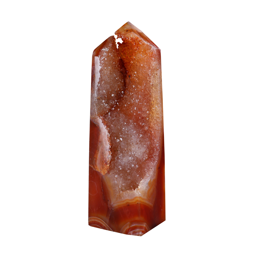 Carnelian in Quartz Tower
