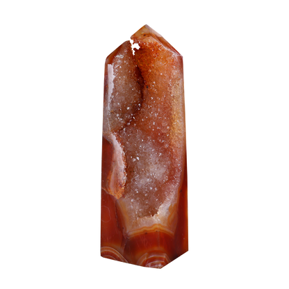 Carnelian in Quartz Tower
