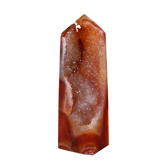 Carnelian in Quartz Tower