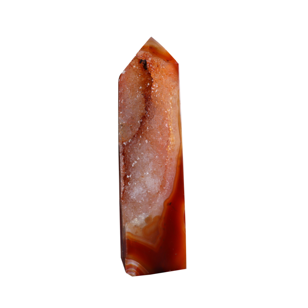 Carnelian in Quartz Tower