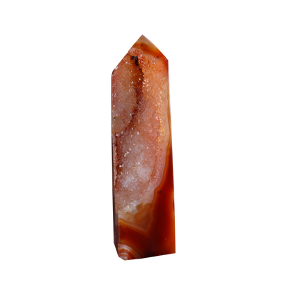 Carnelian in Quartz Tower