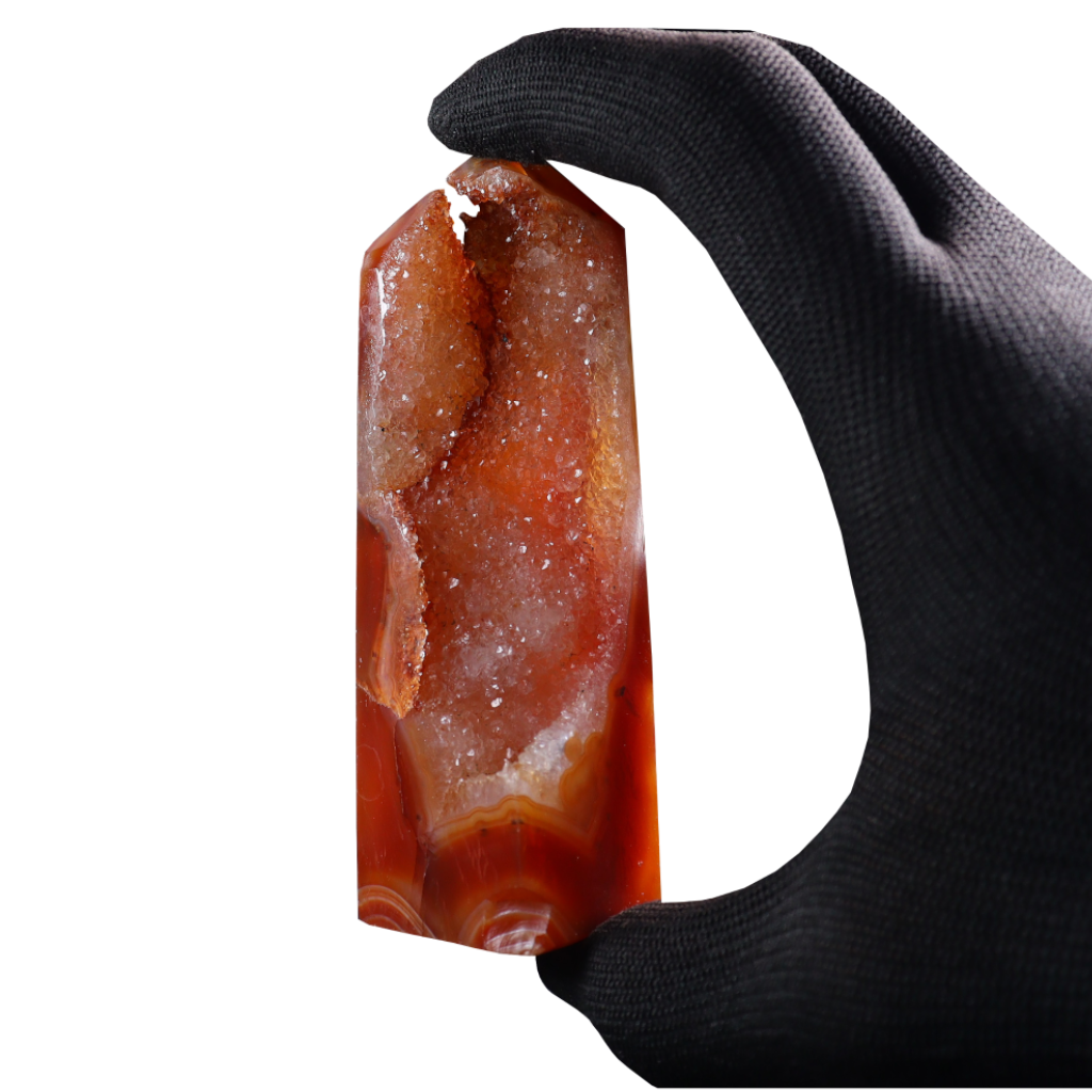 Carnelian in Quartz Tower