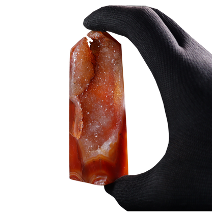 Carnelian in Quartz Tower