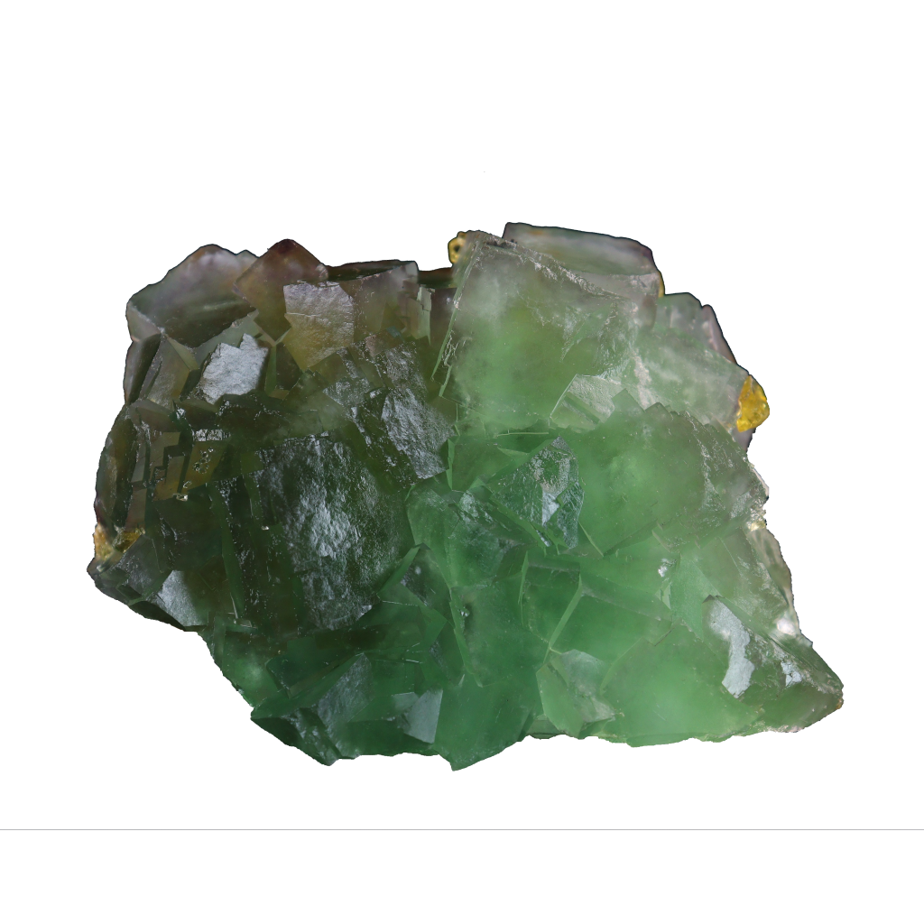 Green Fluorite with Calcite