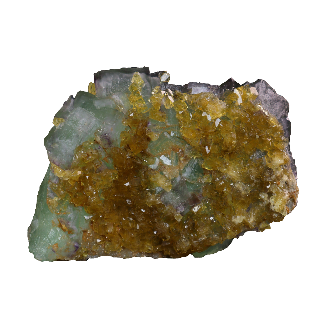 Green Fluorite with Calcite