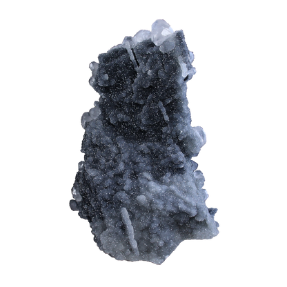 Calcite on Black Chalcedony