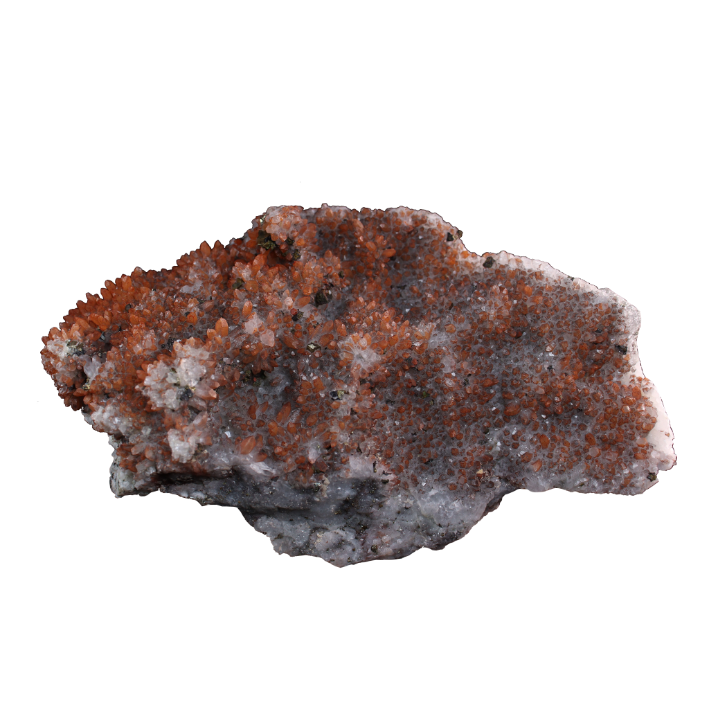 Red Quartz with Pyrite and Goethite