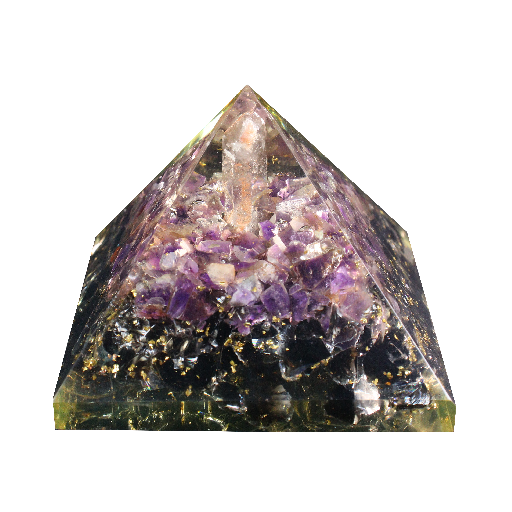 Amethyst & Obsidian Pyramid