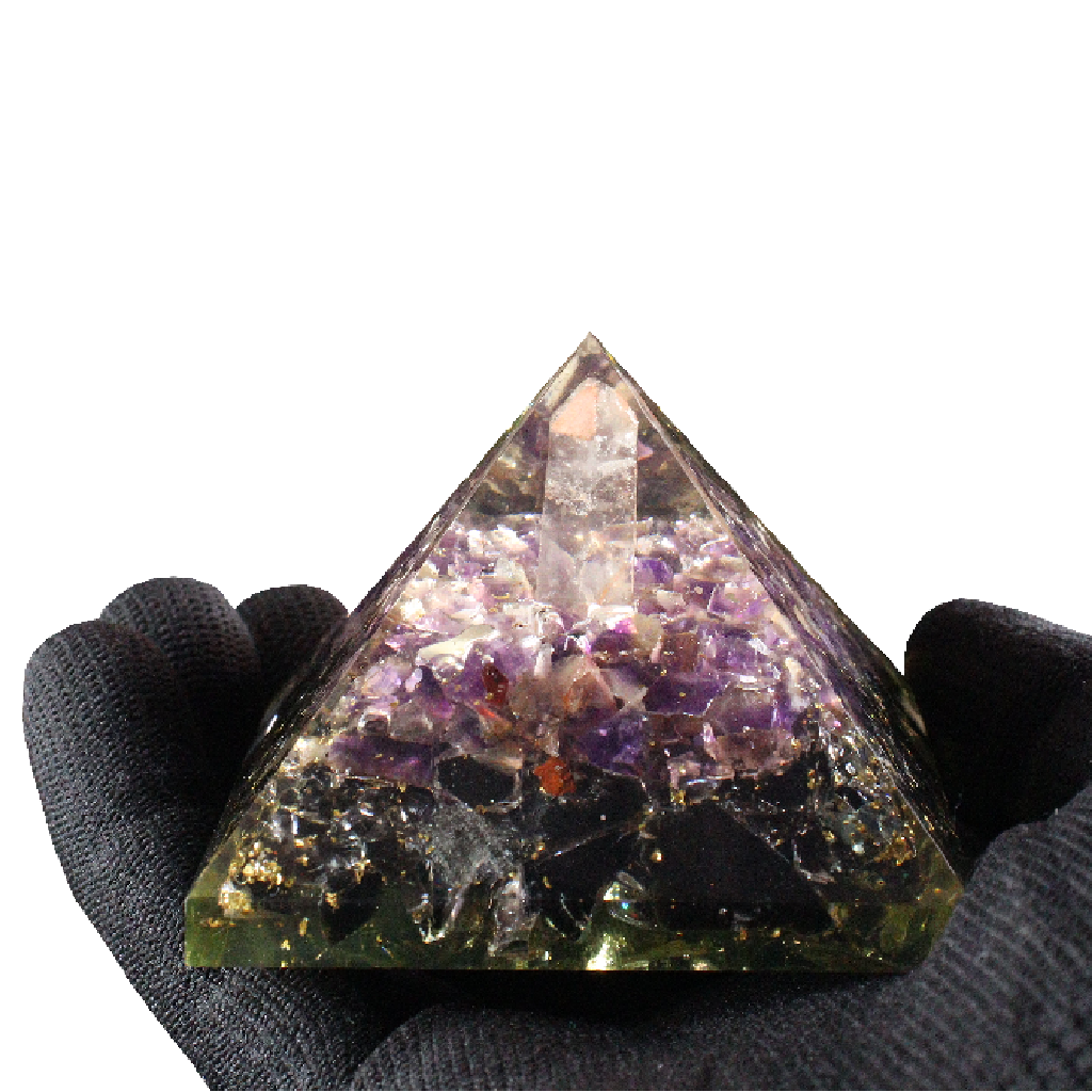 Amethyst & Obsidian Pyramid