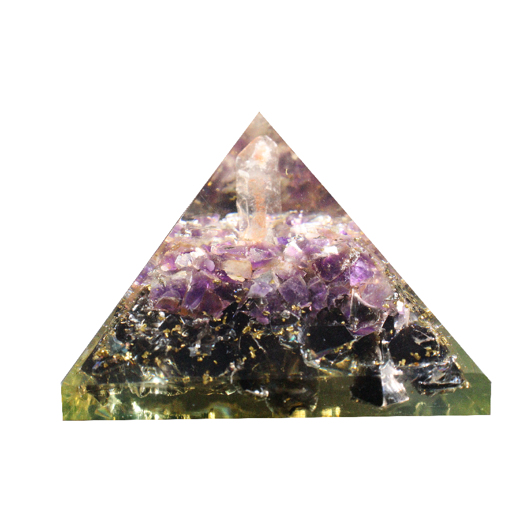 Amethyst & Obsidian Pyramid