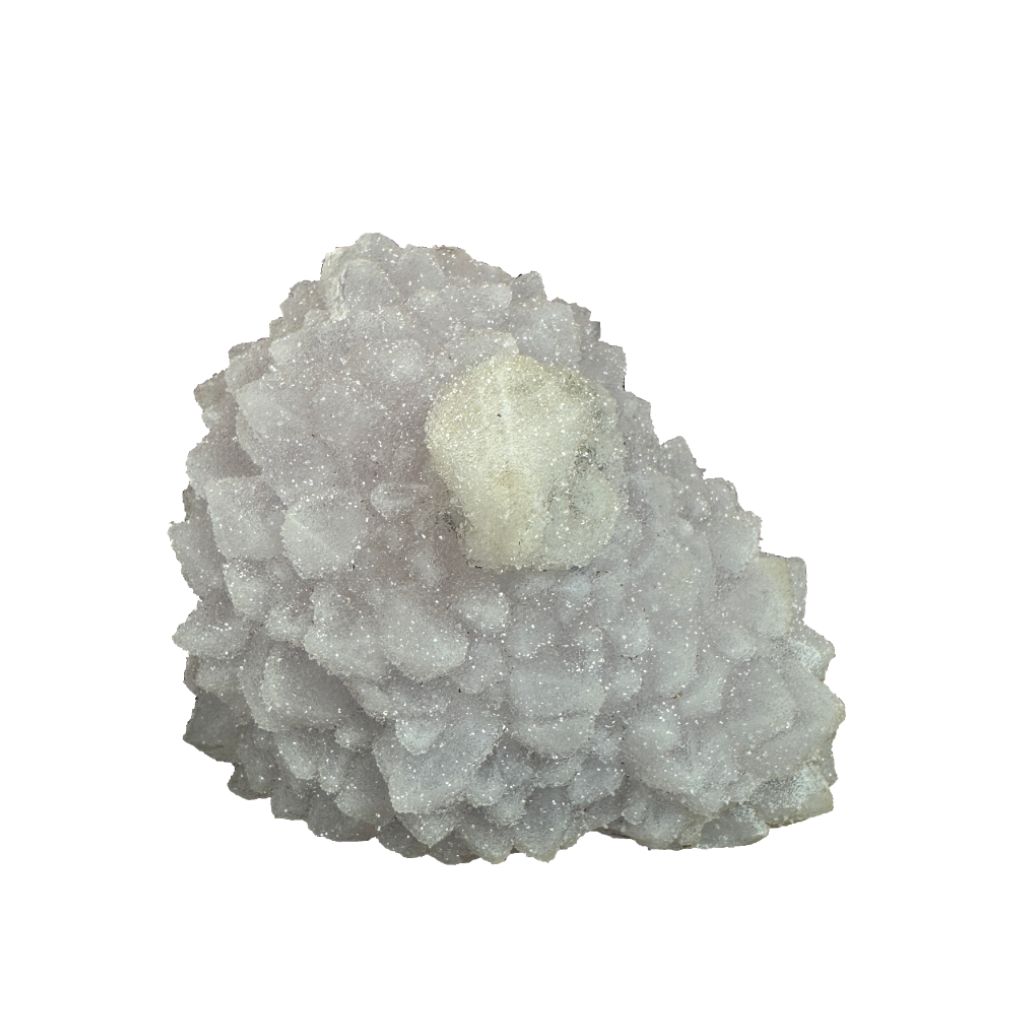 Calcite on Amethyst Stalavtite Coated With Druzy Quartz