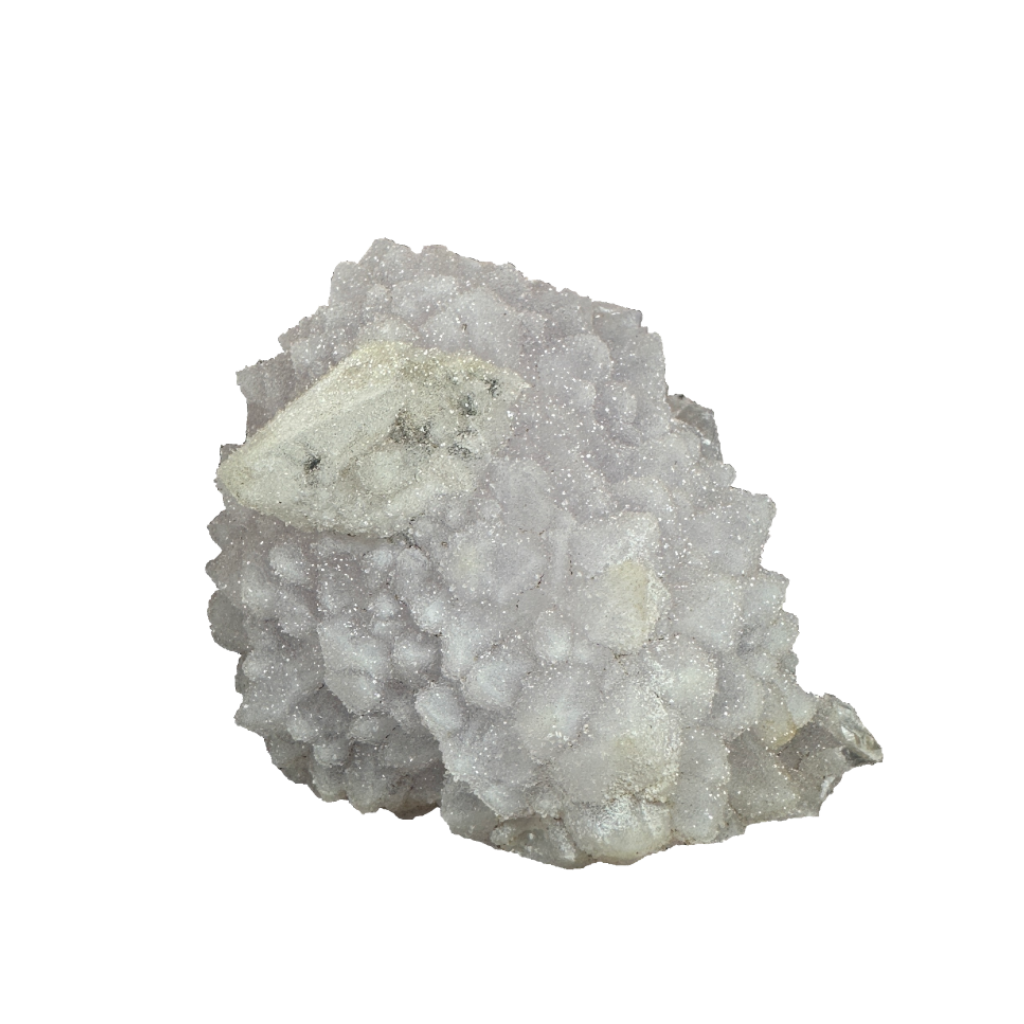 Calcite on Amethyst Stalavtite Coated With Druzy Quartz